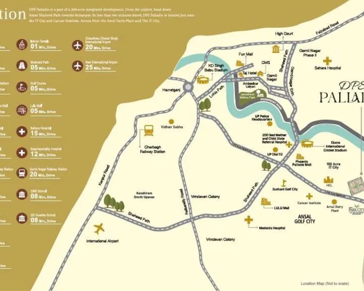 BP DPS Palladio Sultanpur Road Lucknow Location Map 