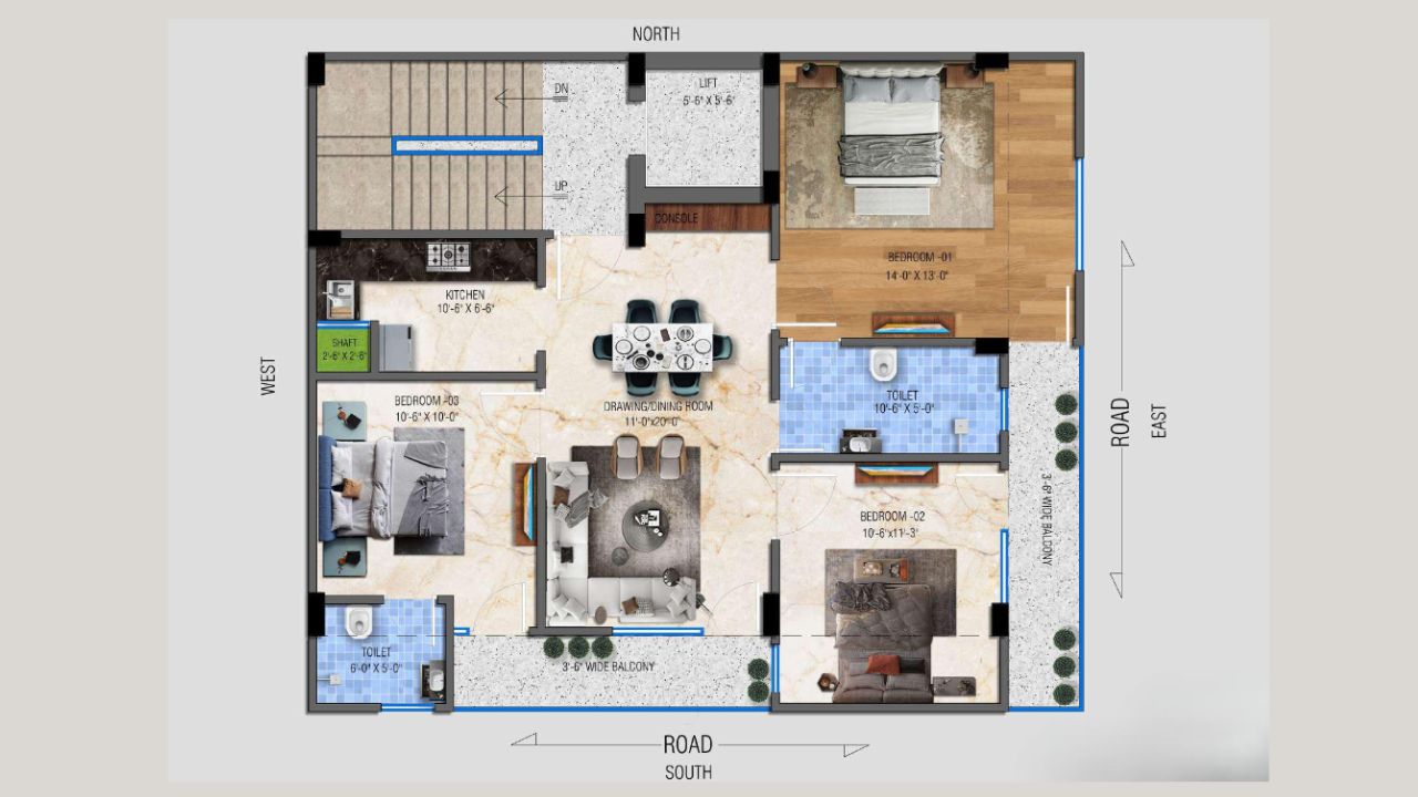 TRT Homes Floor Plan 3BHK