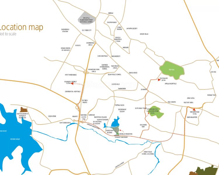 Vessella Palms Bandlaguda Jagir Hyderabad Location Map 