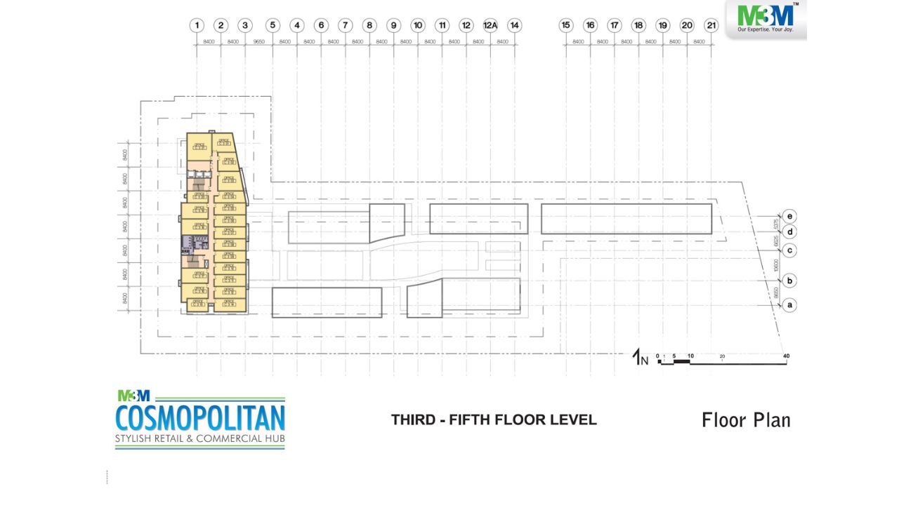 M3M Cosmopolitan Sector 66 Gurgaon Floor Plan Third - Fifth Floor 