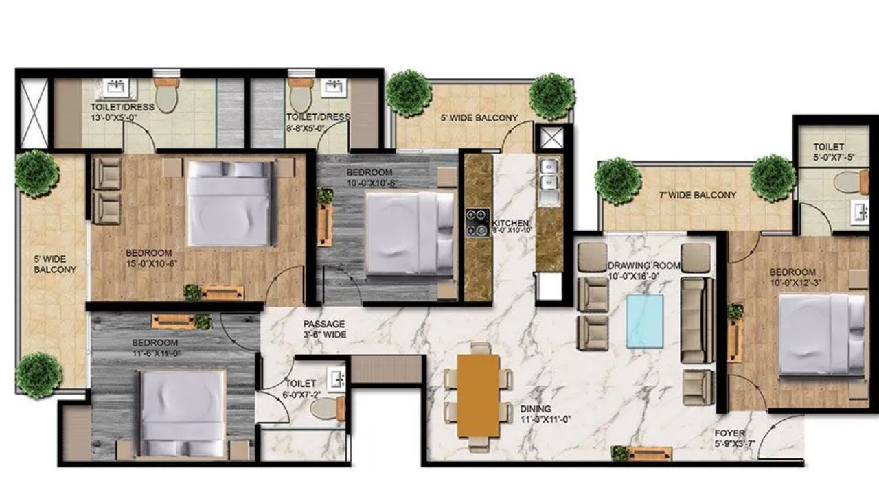 TRT Homes Floor Plan 4BHK
