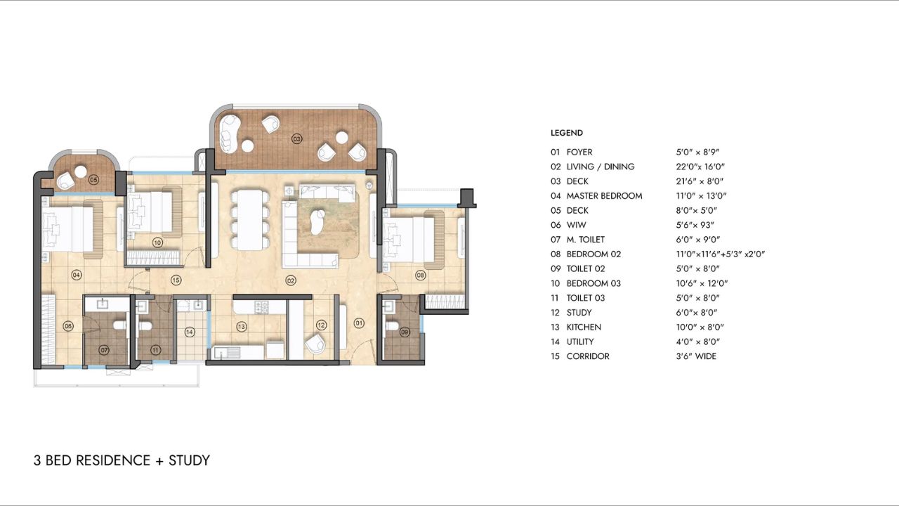 Lodha Elanza Sarjapur Road Bangalore Floor Plan 3 BHK 