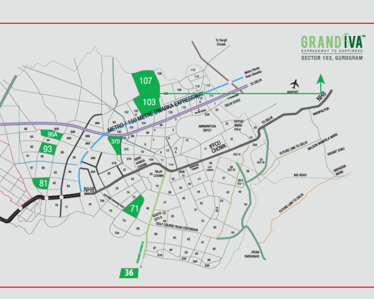 Signature Global Grand IVA Sector 103 Gurgaon Location Map