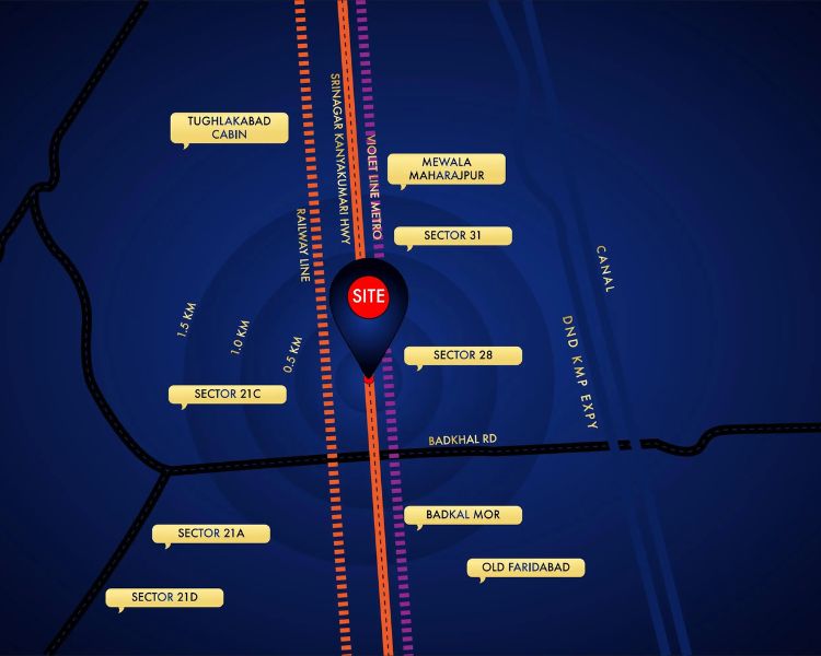 Bhumika Realty The Icon Mewla Maharajpur Faridabad location advantages