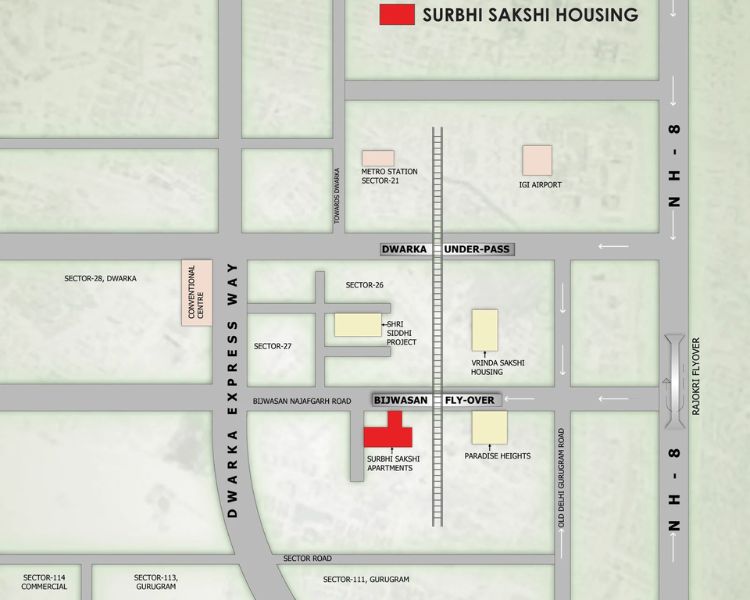 Surbhi Sakshi Housing Bijwasan Delhi Location Map