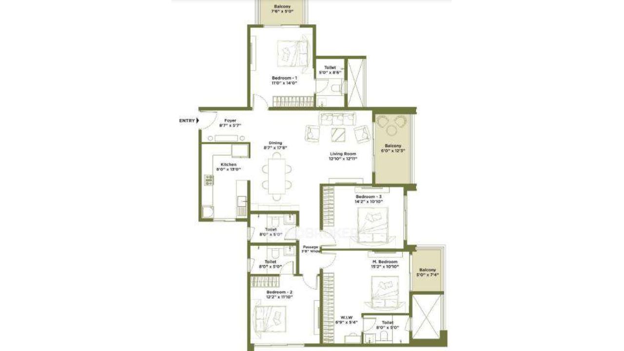 The Gold Croft CGHS Floor Plan 4 BHK
