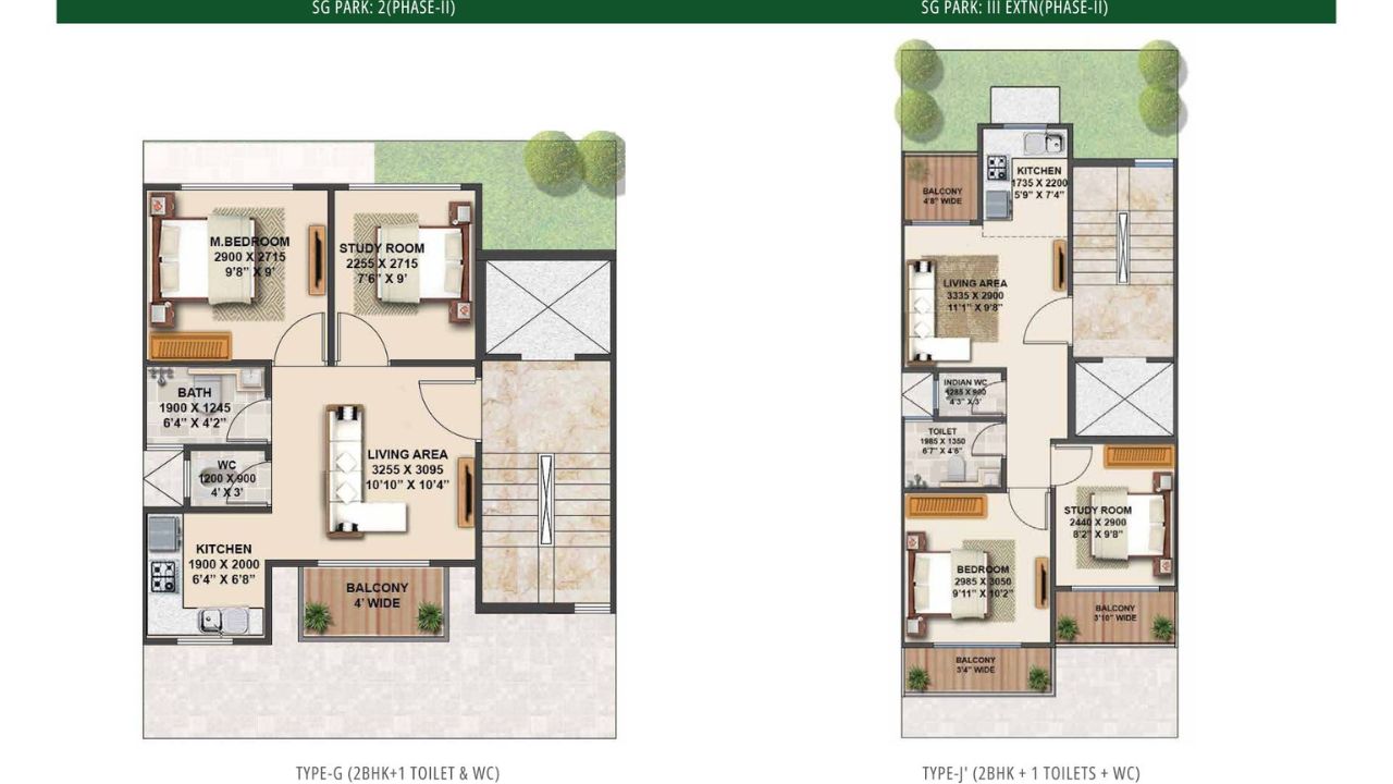 Signature Global  Gurgaon Floor Plan 2BHK Type 2