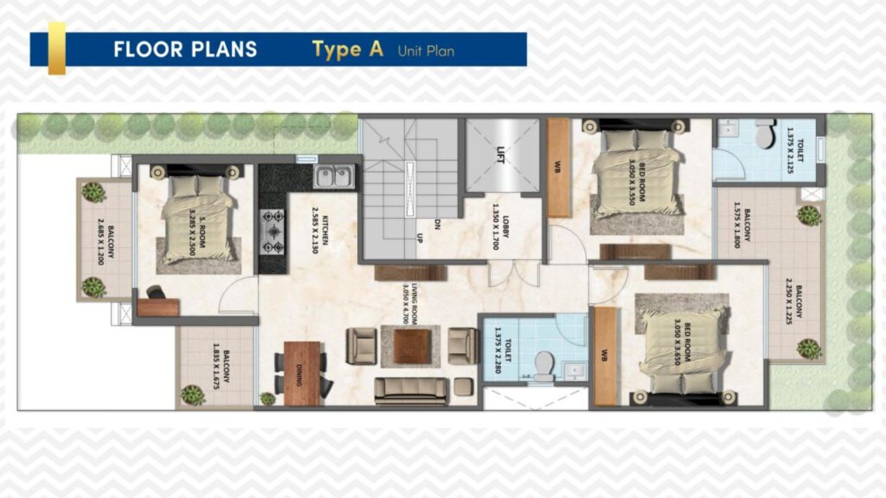 Signature Global Gurgaon Floor Plan 3BHK Type 1