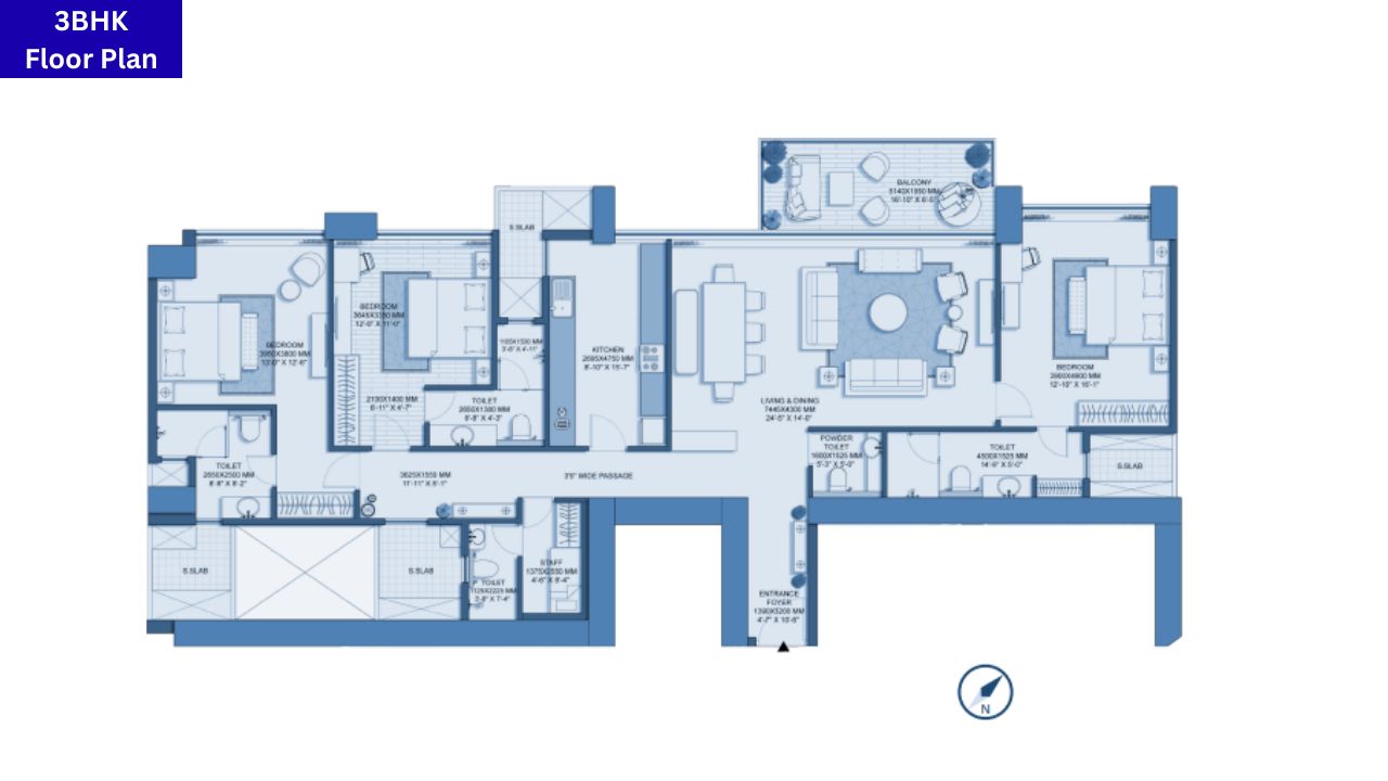 The Imperial I 3BHK Floor Plan