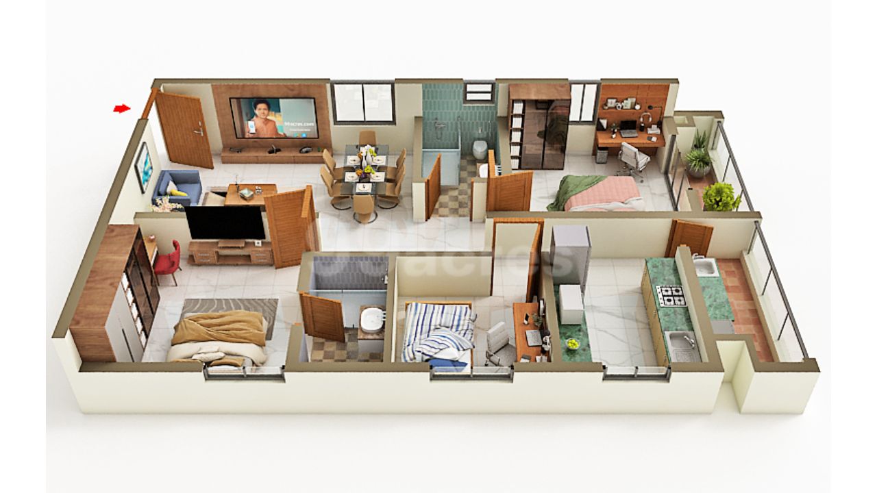 Vajra West City Osman Nagar Tellapur Hyderabad  Floor Plan 2 BHK 
