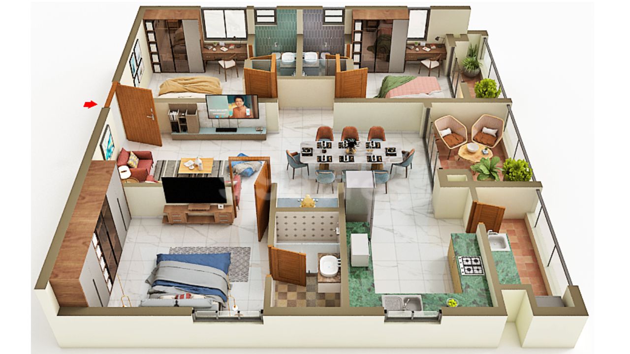 Vajra West City Osman Nagar Tellapur Hyderabad Floor Plan 3 BHK
