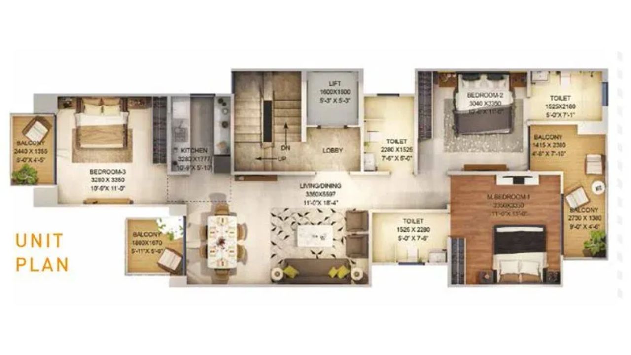 Signature Global  Gurgaon Floor Plan 3BHK Type 2