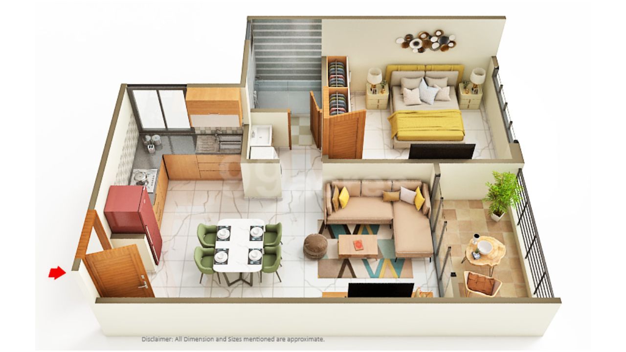 Sattva Lumina Yelahanka Bangalore Floor Plan 1 BHK
