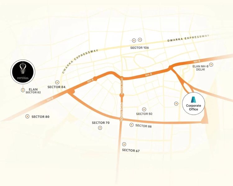 Elan Imperial Sector 82 Gurgaon Location Map