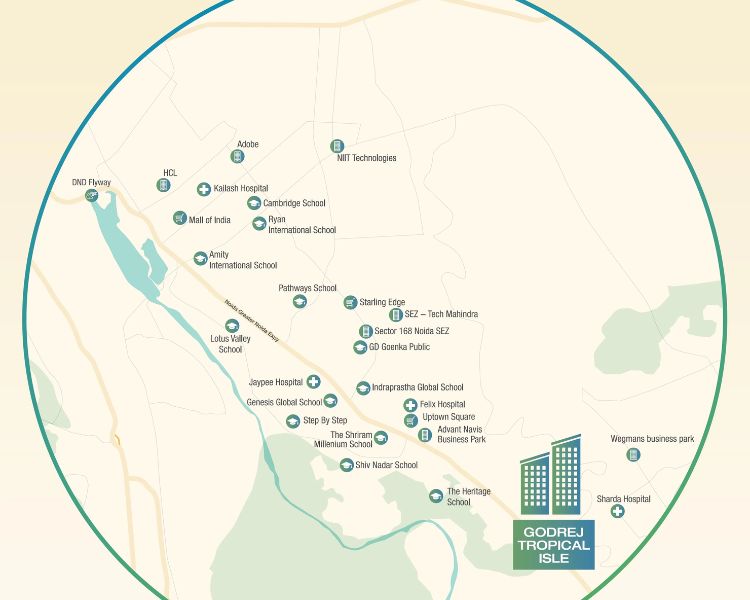 Godrej Tropical Isle Sector 146 Noida Location Map