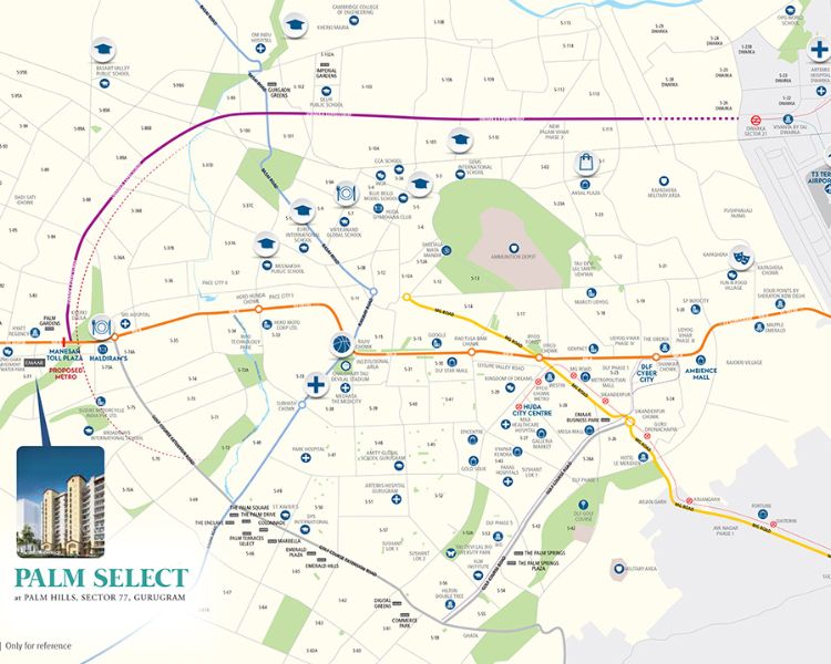Emaar Palm Select Sector 77 Gurgaon Location Map