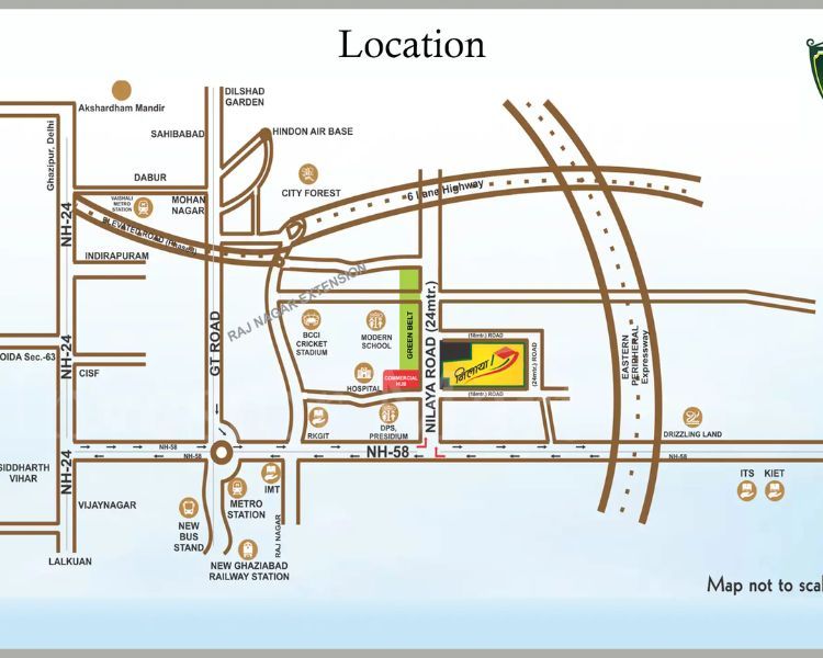 Nilaya Greens Raj Nagar Extension location map