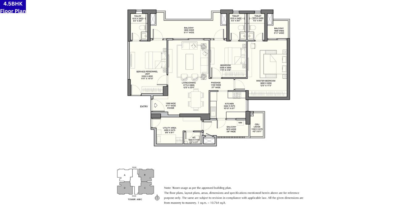 Urban Ascent Gurgaon 4.5BHK Floor Plan