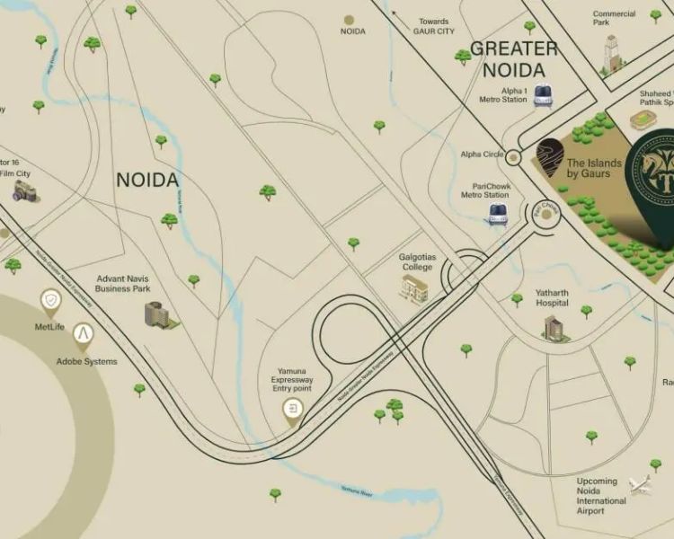 Gaurs Trecento Residencies Jaypee Greens Greater Noida Location Map 