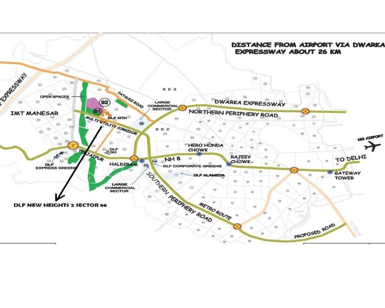 DLF New Town Heights II Sector 86 Location Map