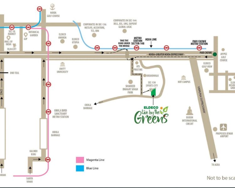 Eldeco Live by the Greens Sector 150 Noida Location Map