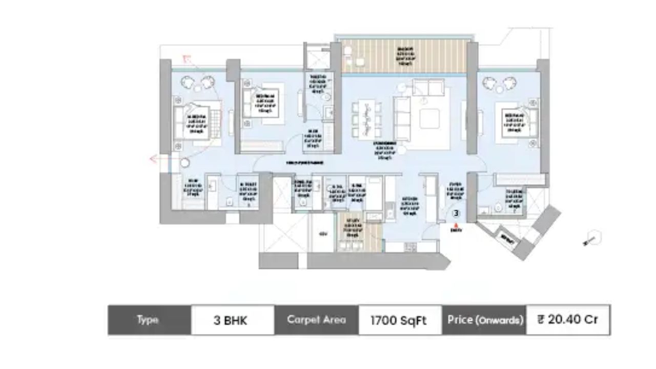 Godrej Trilogy Mumbai 3BHK Floor Plan