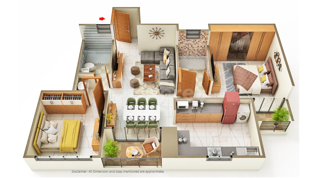 Sattva Lumina Yelahanka Bangalore Floor Plan 2 BHK