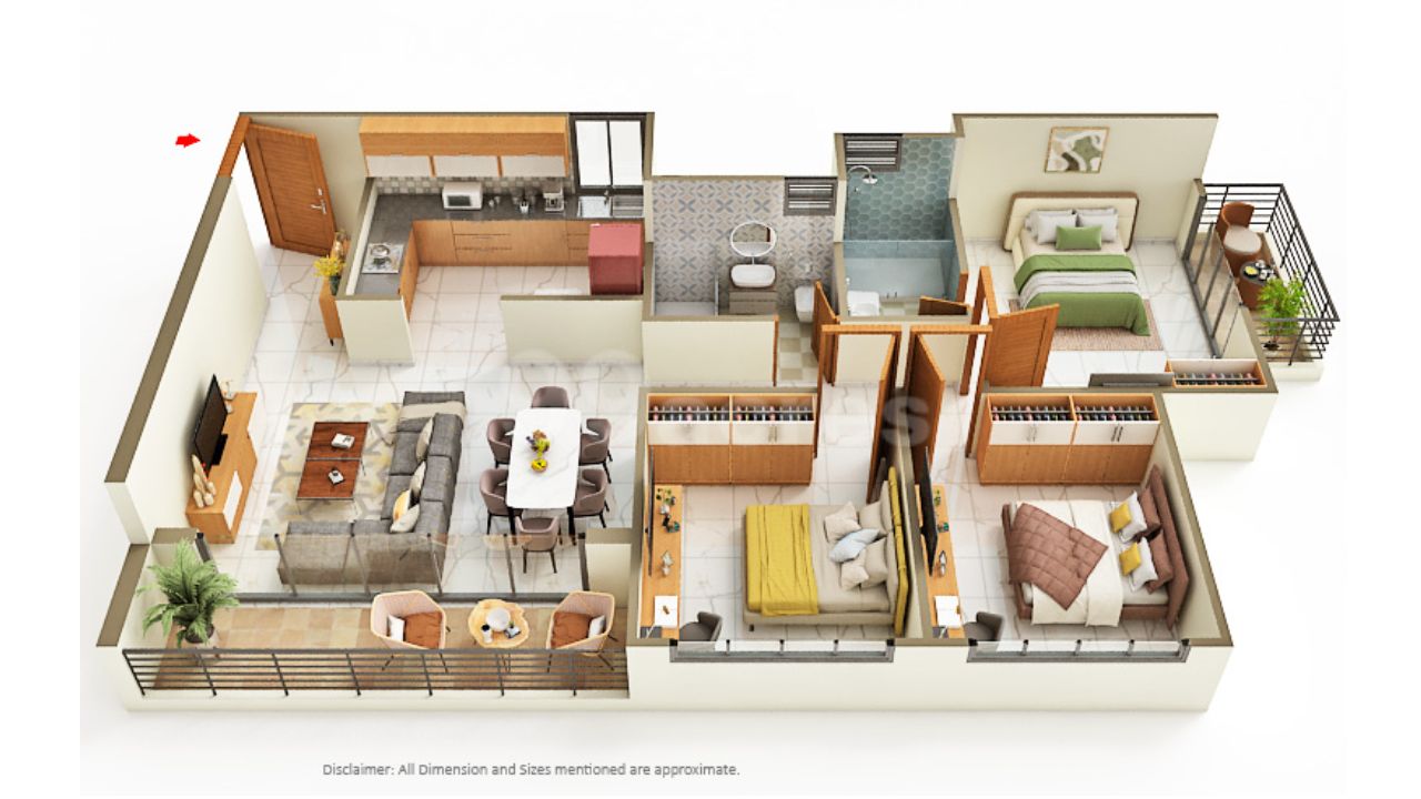 Sattva Lumina Yelahanka Bangalore Floor Plan 3 BHK