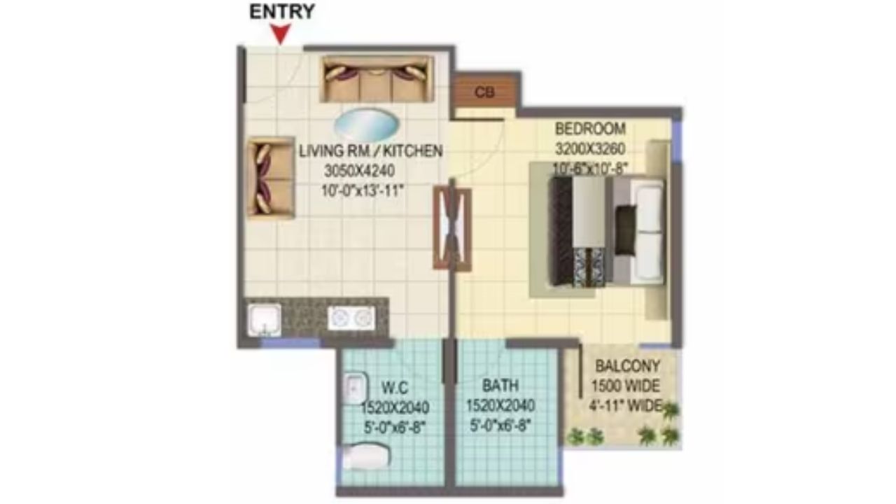 Signature Global Solera Floor Plan 1BHK