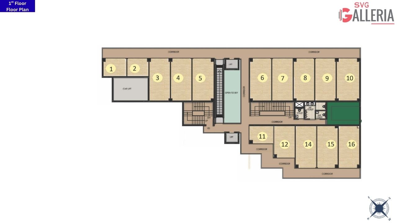 SVG Galleria Sector 131 Noida First Floor Plan