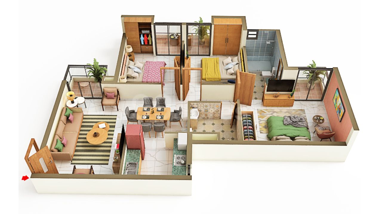 Mundeshwari Megapolis Danapur Patna Floor Plan 3 BHK