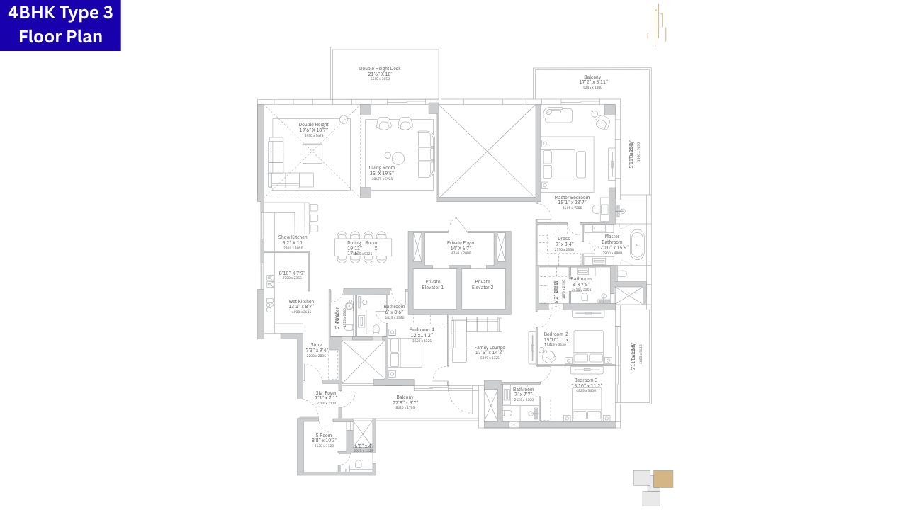 Trump Tower 4BHK Type 3 Floor Plan