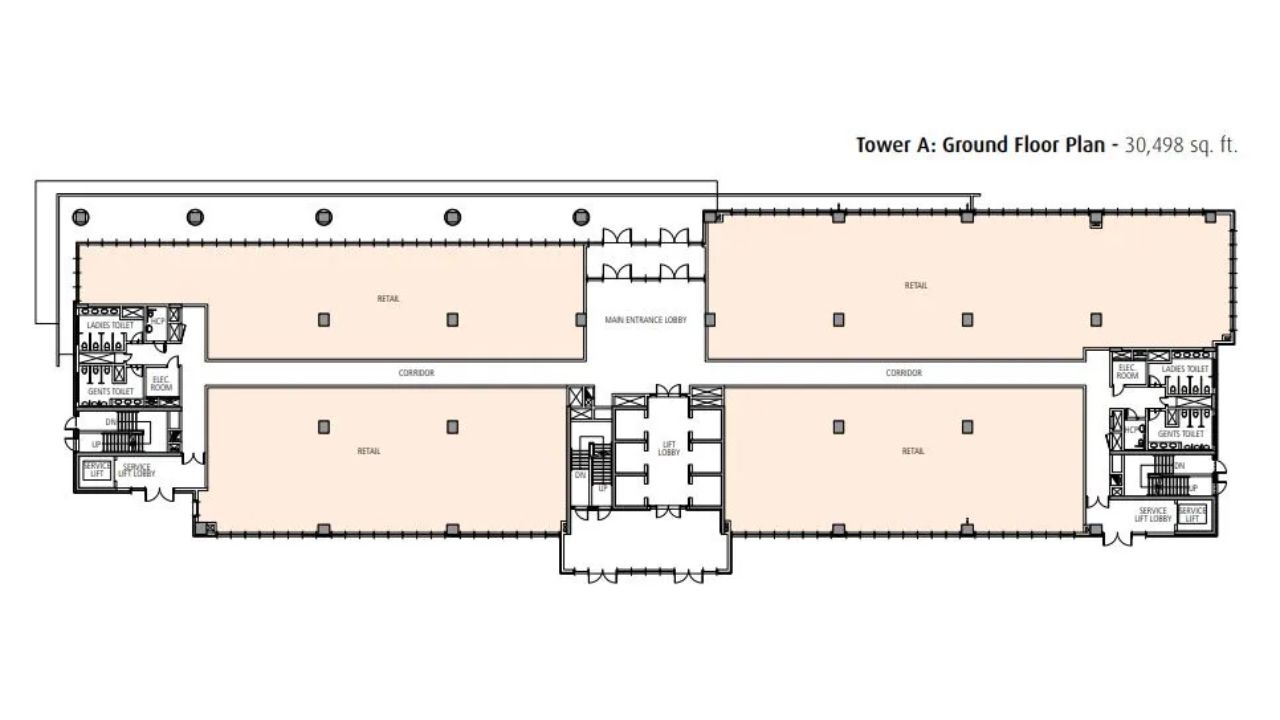 Emaar MGF Digital greens Sector 61 Gurgaon Floor Plan Type A Ground Floor 