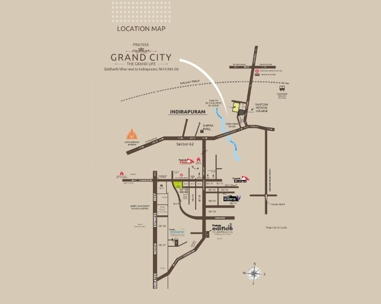 Prateek Grand City Location Map