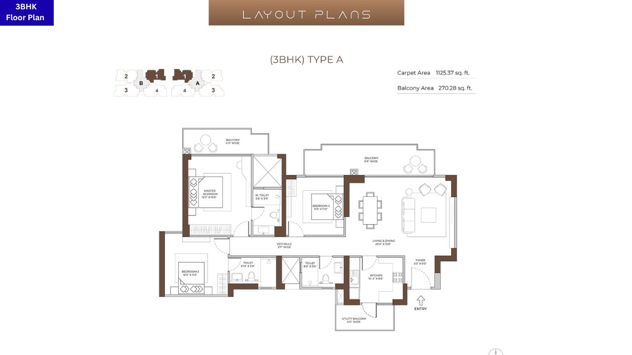 Conscient Elaira Residences Type 3 Floor Plan