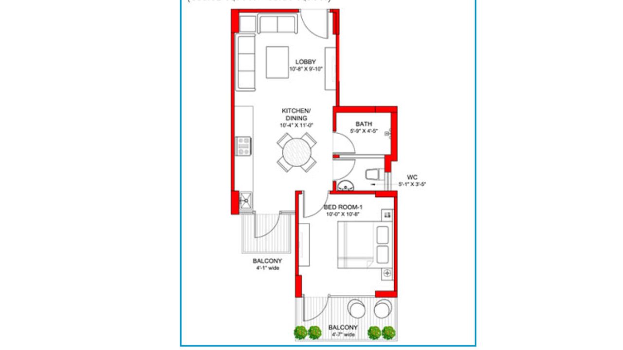Signature Global Grand IVA Floor Plan 1BHK
