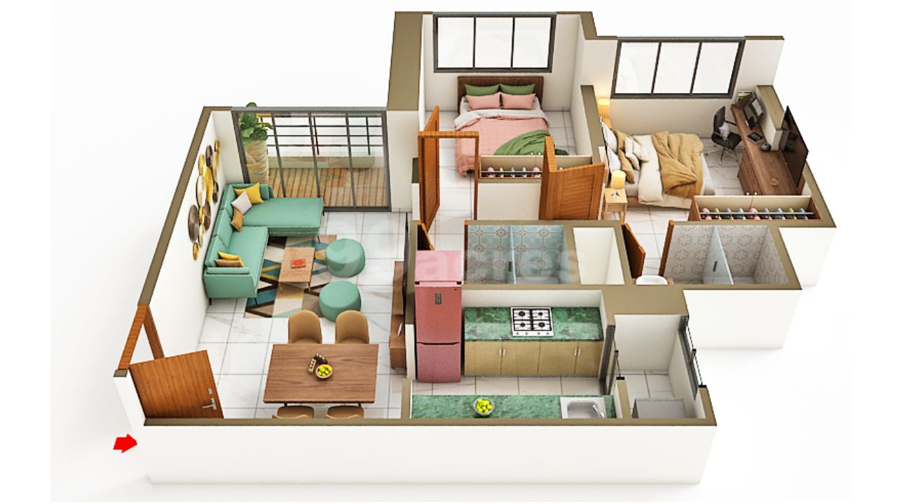 Aveon City Rabale Navi Mumbai Floor Plan 2 BHK