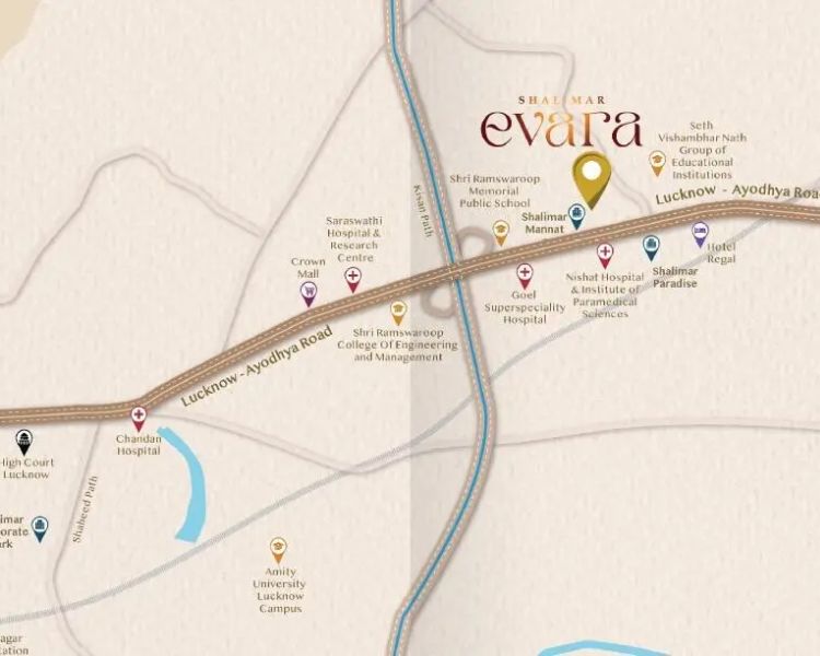 Shalimar Evara Faizabad Road Lucknow Location Map