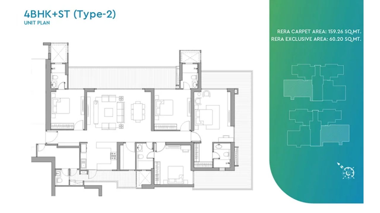 Godrej Tropical Isle Floor Plan 4BHK Type 2
