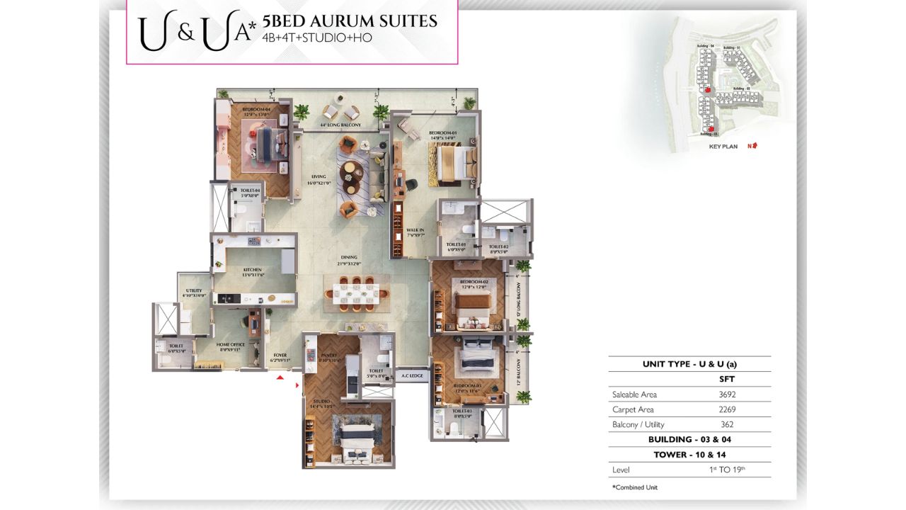 Prestige Raintree Park Whitefield Bangalore Floor Plan 5 BHK 