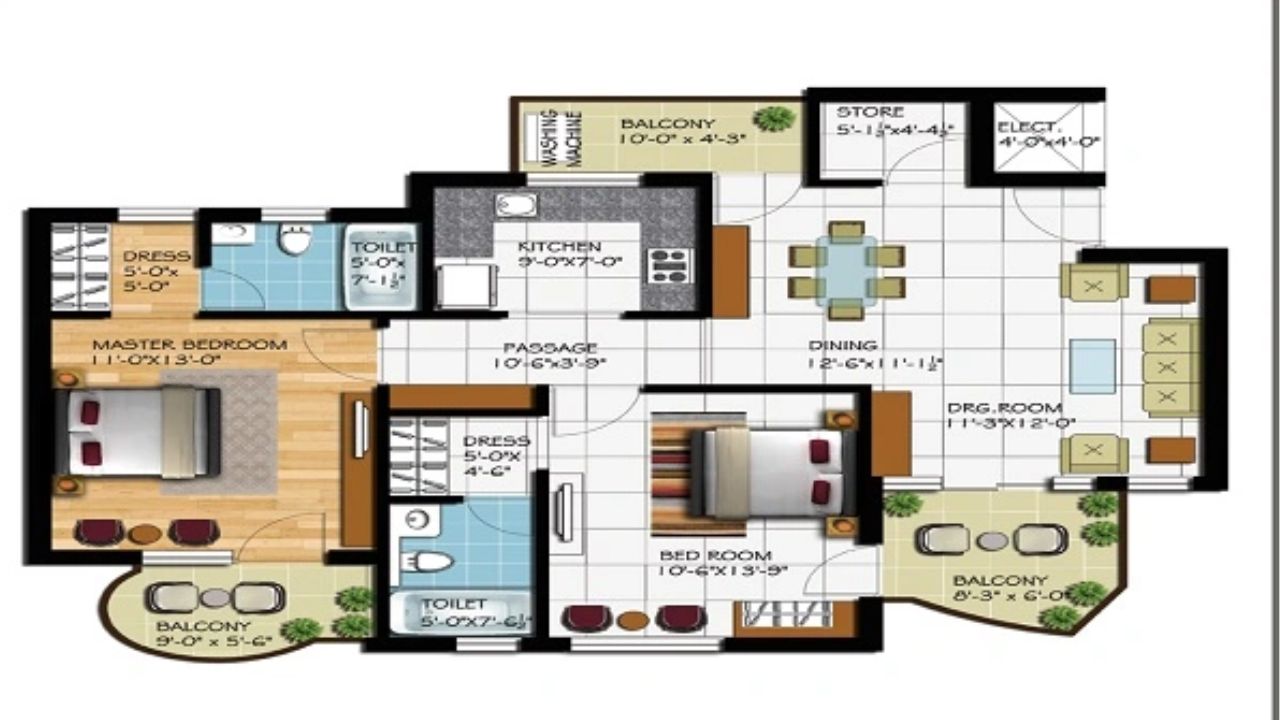 CGHS Arvind Apartment Floor Plan 2 BHK