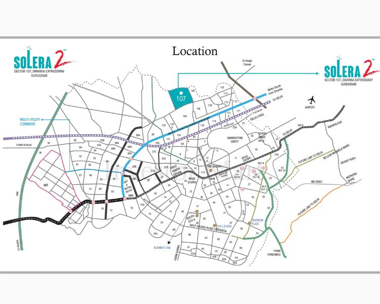 Signature Global Solera Sector 107 Gurgaon Location Map
