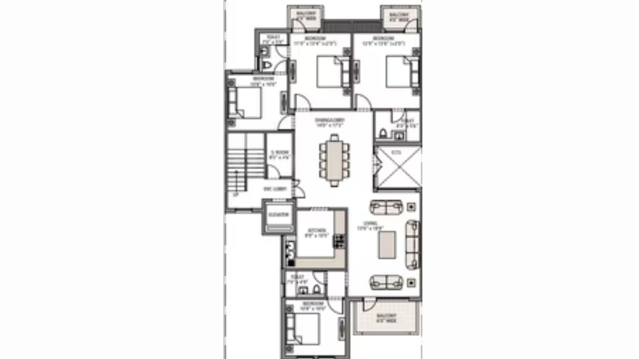 Emaar MGF Emerald Floors Select Floor Plan 4BHK Type 2