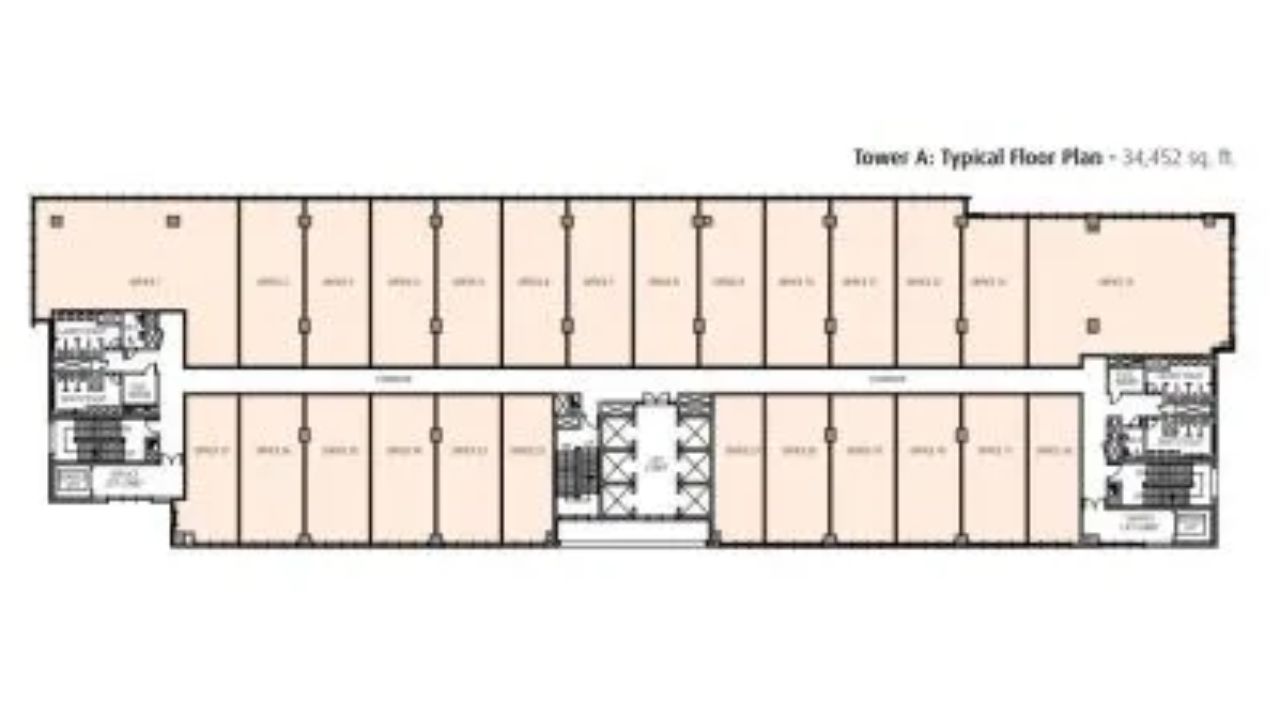 Emaar MGF Digital greens Sector 61 Gurgaon Floor Plan Type A Typical Floor  Plan