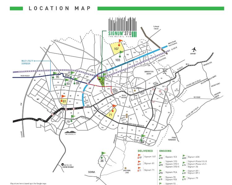 Signature Global Signum 37D Sector 37 Gurgaon Location Map