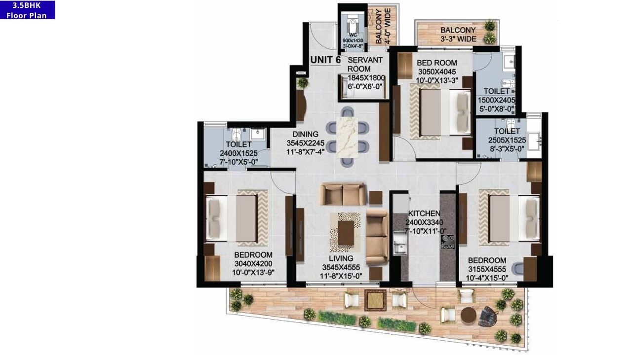 Rising Homes 3.5BHK Floor Plan