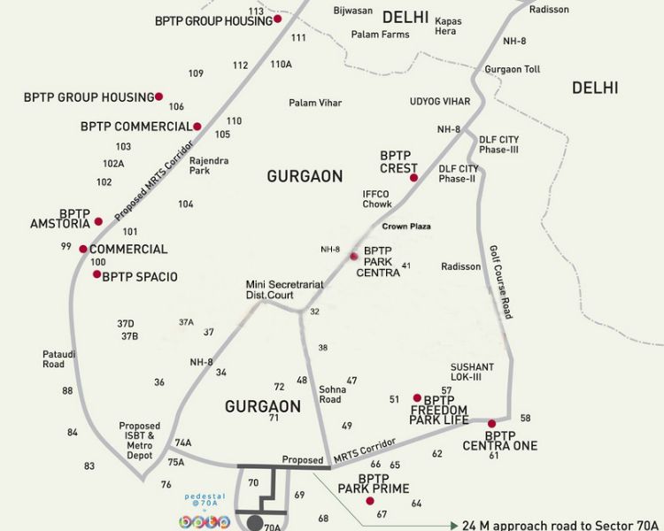 BPTP Pedestal Location Map