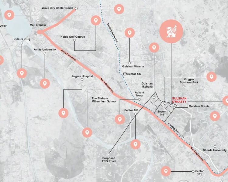 Gulshan Dynasty Sector 144 Noida Location Map