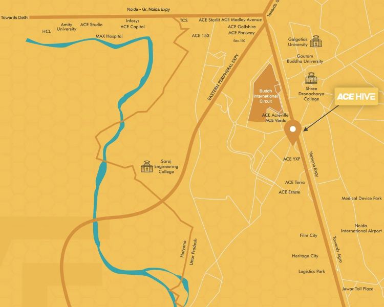 Ace Hive Sector 22A Yamuna Expressway Greater Noida Location Map 