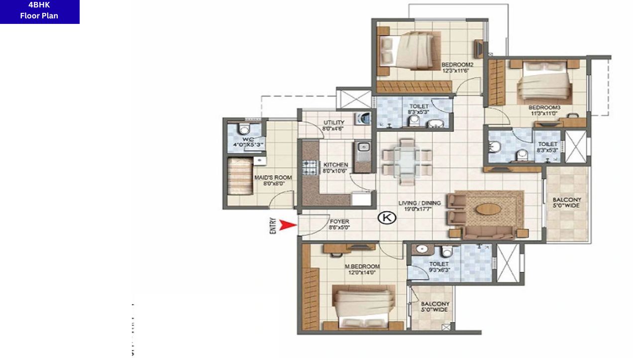 Godrej Horizon Wadala Mumbai 4BHK Floor Plan